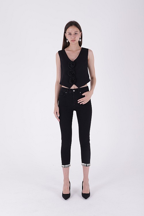 Paçasılı Skinny Kot Pantolon 7037-23-(28-33)