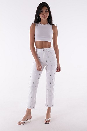 Tek Taraflı Droplu Kot Pantolon 7038-50-(26-31)