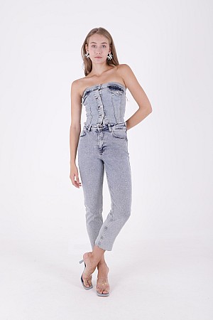 Serpme Yıldızlı Kot Pantolon 7040-08-(26-31)