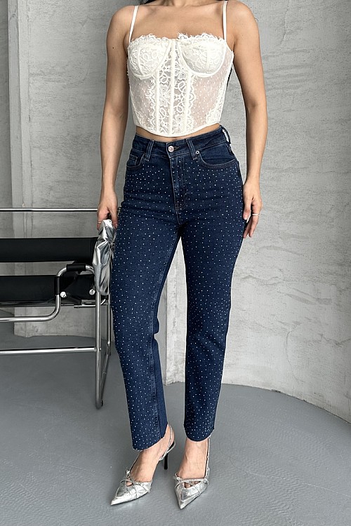 Serpme Yıldızlı Kot Pantolon 7040-26-(28-33)