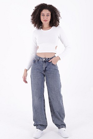 Dizi Pensli Baggy Kot Pantolon 7050-62-(26-29-2)