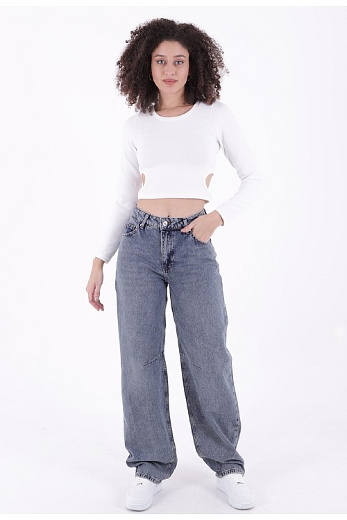 Dizi Pensli Şalvar Kot Pantolon 7050-62-(26-29)
