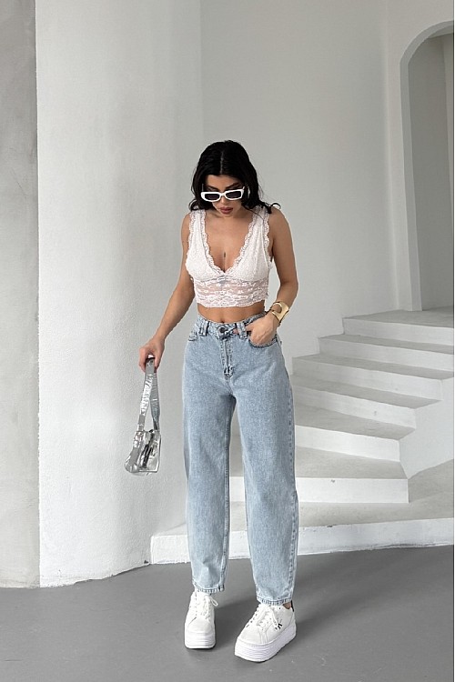 Likrasız Mom Kot Pantolon 7057-08-(26-31)