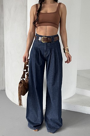 Pensli Bol Paça Kot Pantolon 7063-17-(27-32)