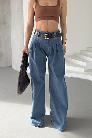 Pensli Bol Paça Kot Pantolon 7063-62-(27-32)