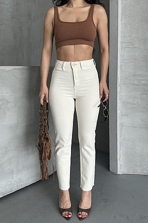 Cep Detaylı Palazzo Kot Pantolon 7073-80-(27-32)