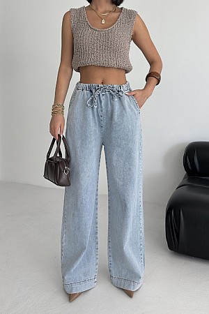 Beli Lastikli Palazzo Pantolon 7076-08-(S-XL)