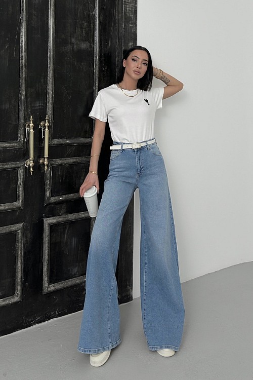 Geniş Paça Kot Pantolon 7082-15-(26-31)