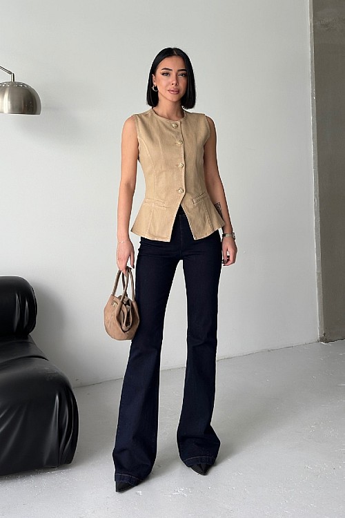 Beli Lastikli Tayt Pantolon 7086-17-(27-32)