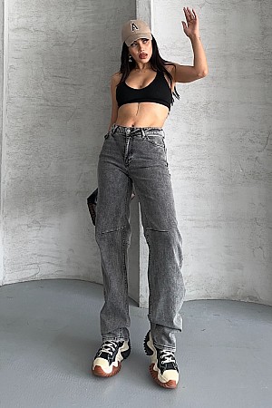 Dizi Pensli Şalvar Kot Pantolon 7088-40-(26-31)