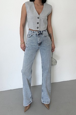 Serpme Taşlı Kot Pantolon 7107-08-(28-33)