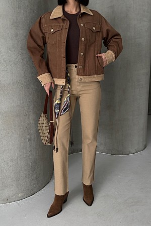 Şerit Detaylı Mom Fit Kot Pantolon 7111-70-(26-31) Şerit Detaylı Mom Fit Kot Pantolon 7111-70-(26-31)