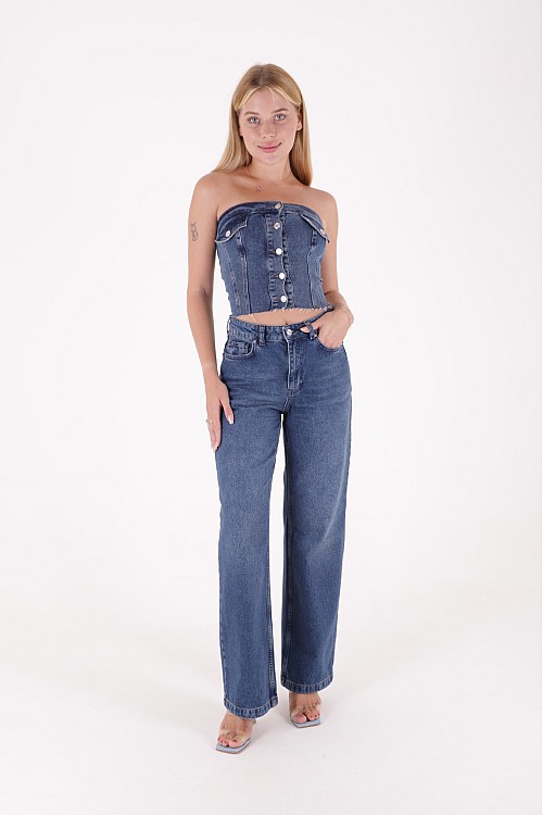Bol Paça Relax Kot Pantolon 718-01-(26-31) Bol Paça Relax Kot Pantolon 718-01-(26-31)