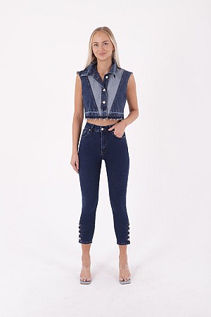 Paçası Dört Düğmeli Kot Pantolon 786-26-(28-33)