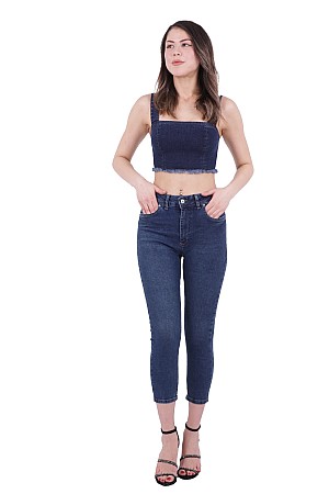 Yüksek Bel Kısa Boy Skinny Kot Pantolon 810-01-(26-28)