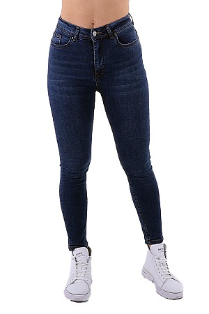 Yüksek Bel Bilek Boyu Skinny Jean Koyu Mavi Denim (26-31)