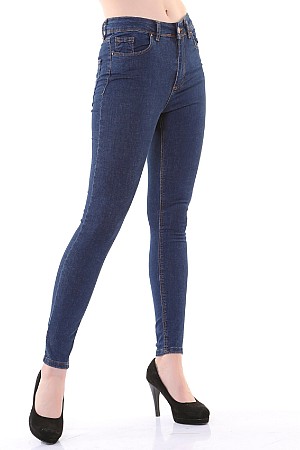 Yüksek Bel Bilek Boyu Skinny Jean Normal Lacivert (28-33)