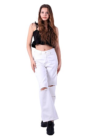 Palazzo Yırtık Pantolon 904-65-(27-32) Palazzo Yırtık Pantolon 904-65-(27-32)