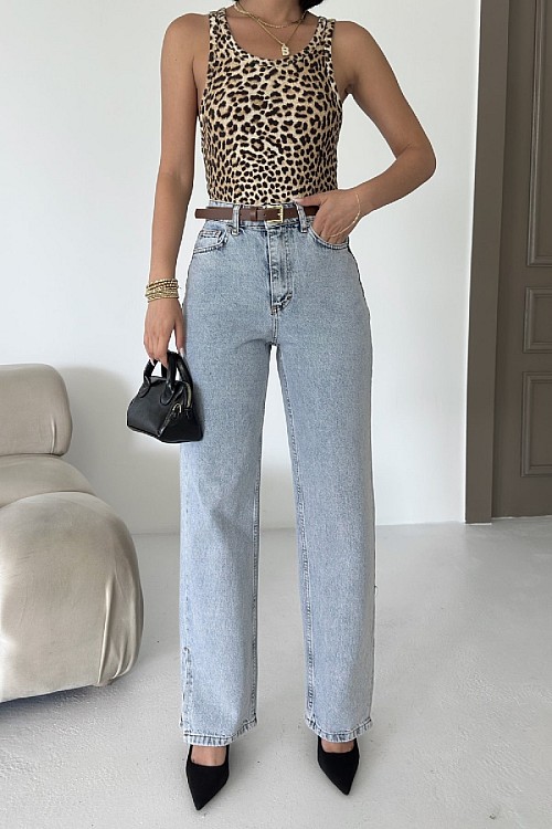 Boru Paça Relax Kot Pantolon 931-08-(27-32)