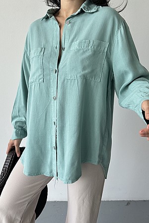 Cepli Oversize Keten Gömlek HS609-86-(S-XL)