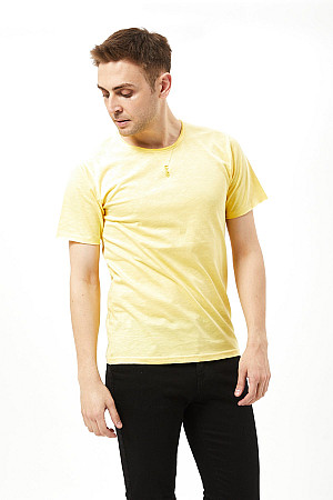 Flamlı Önü Düğmeli Kısa Kol T-shirt