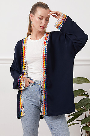 Nakışlı Kimono Ceket