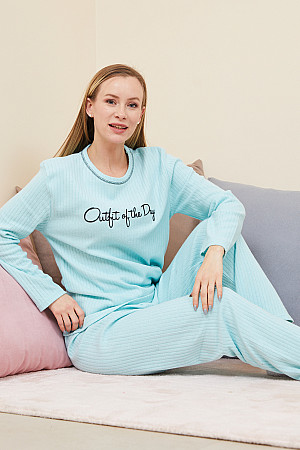 Fitilli Baskılı Pijama Takımı