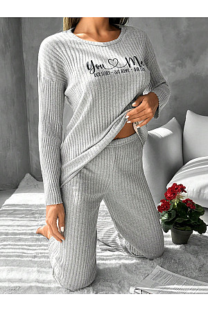 Baskılı Fitilli Pijama Takımı