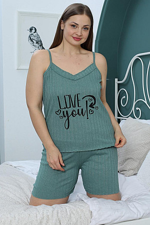 Büyük Beden Şortlu Pijama Takımı
