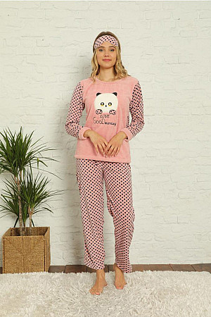Women&#39;s Printed Fleece Plush Pajama Set 2190