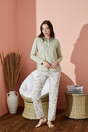 Women&#39;s Patterned Pajama Set Seasonal Set Waynap 8000