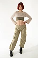 Bej El Örgüsü Crop Top