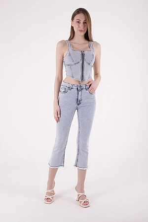 Likralı Culotte Pantolon 1765-08-(27-32)