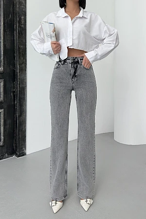 Yüksel Bel Düz Kot Pantolon 7033-40-(28-33)
