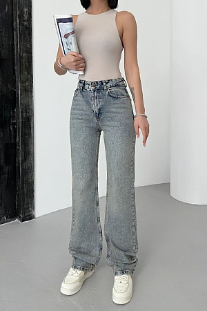 Yüksel Bel Düz Kot Pantolon 7033-62-(28-33)